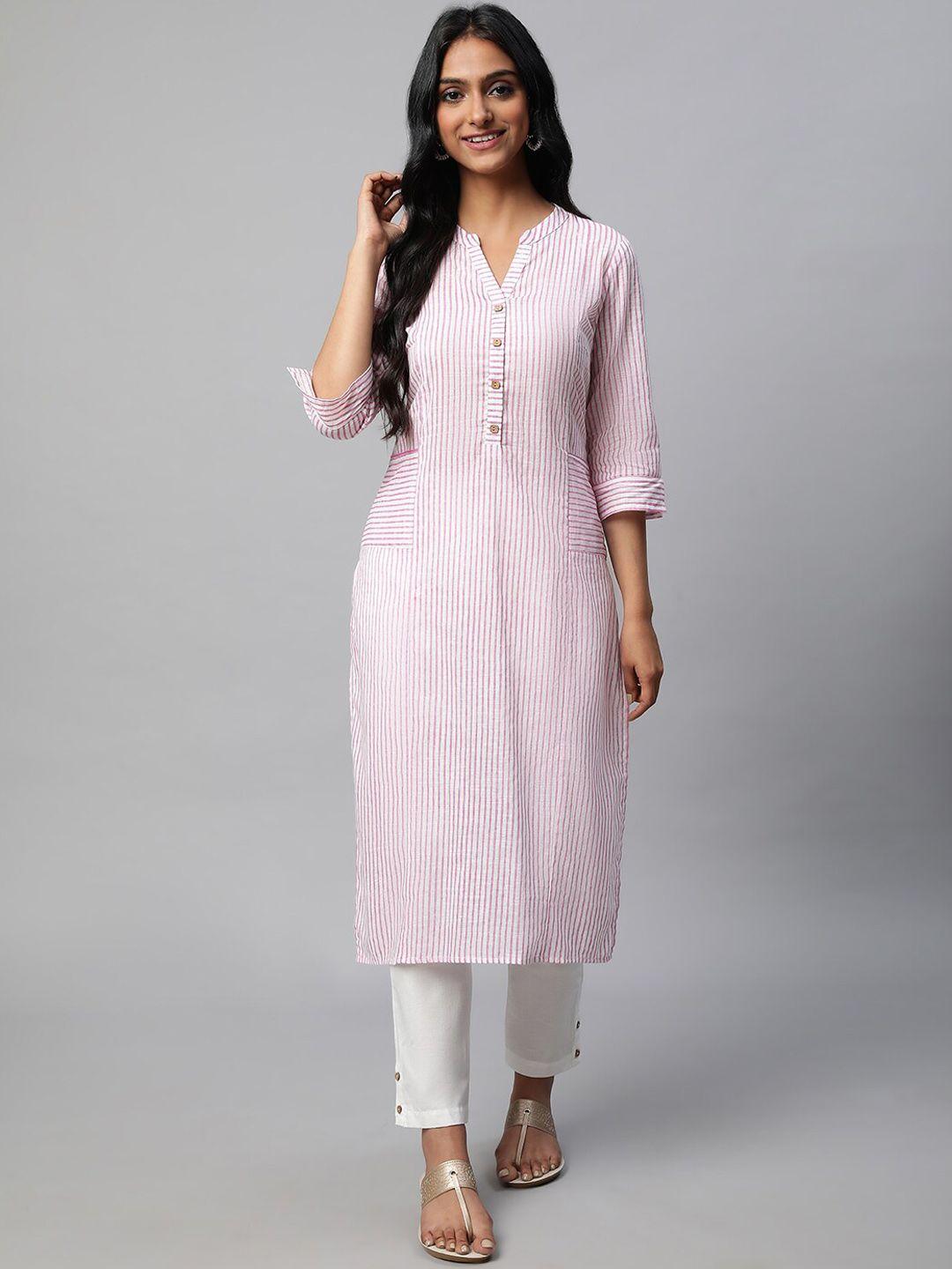 aurelia striped pure cotton kurta with trousers