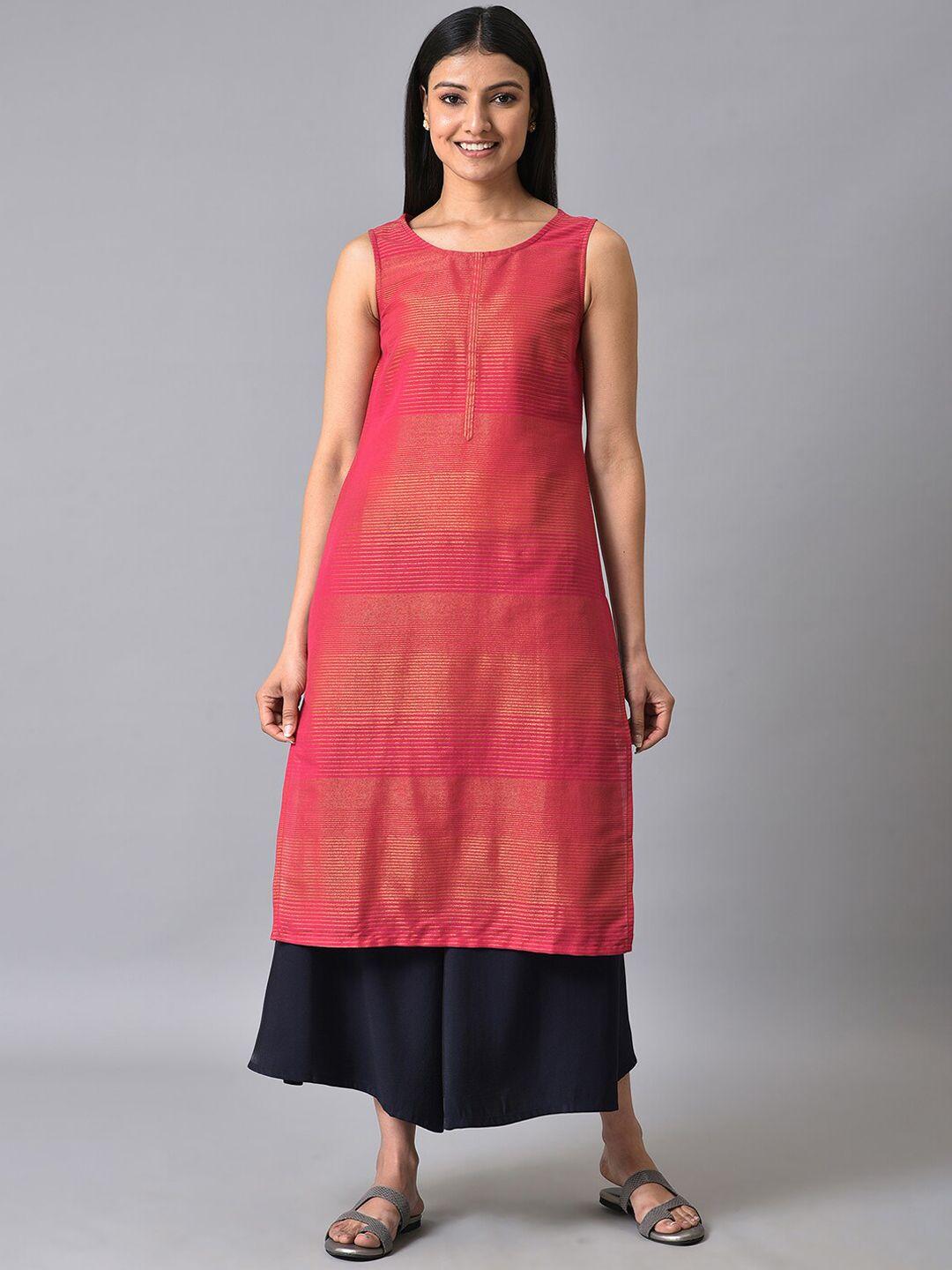 aurelia striped sleeveless zari kurta