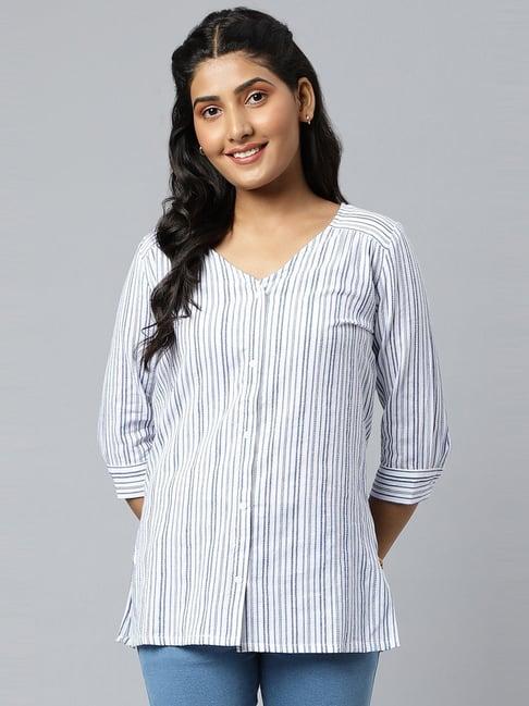 aurelia white cotton striped tunic