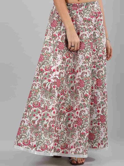 aurelia white floral print skirt