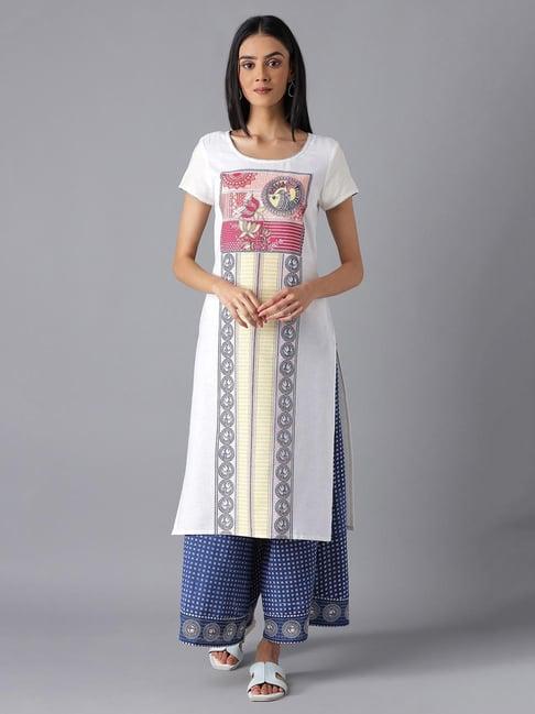 aurelia white straight kurta