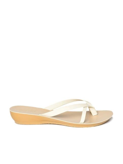 aurelia women's cream thong wedges