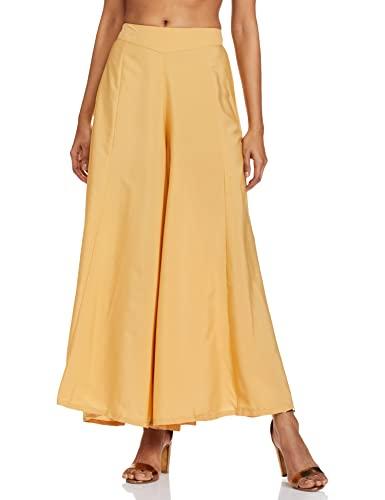 aurelia women's crepe palazzo bottom (20cra60094-601611_gold_medium)