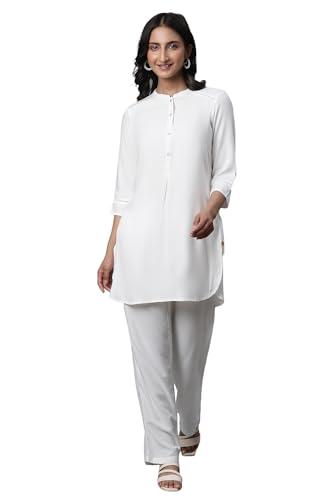 aurelia women's viscose regular shirt (23aua30388-605120_white_m