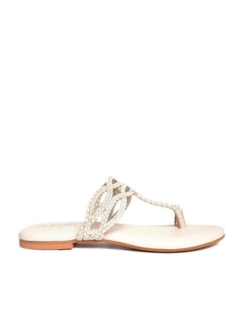aurelia women's white toe ring sandals