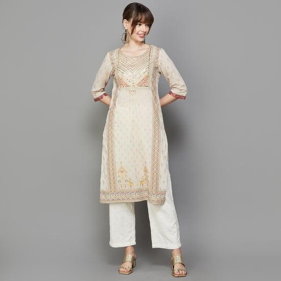 aurelia women embellished straight kurta