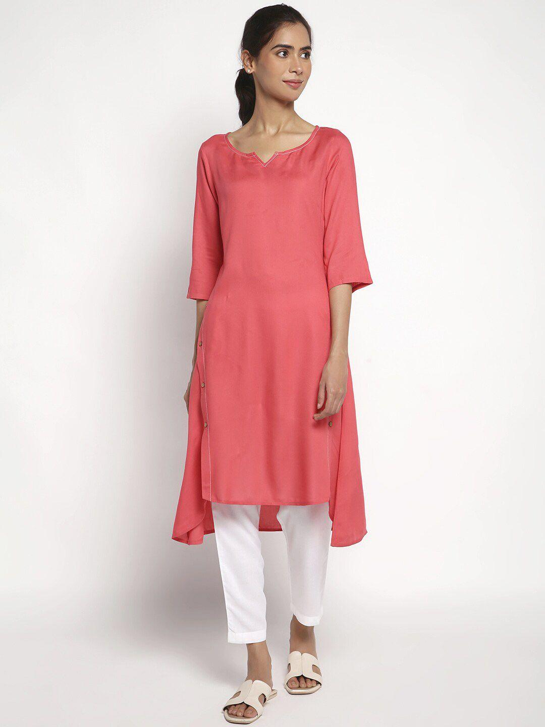 aurelia women pink kurta with trousers