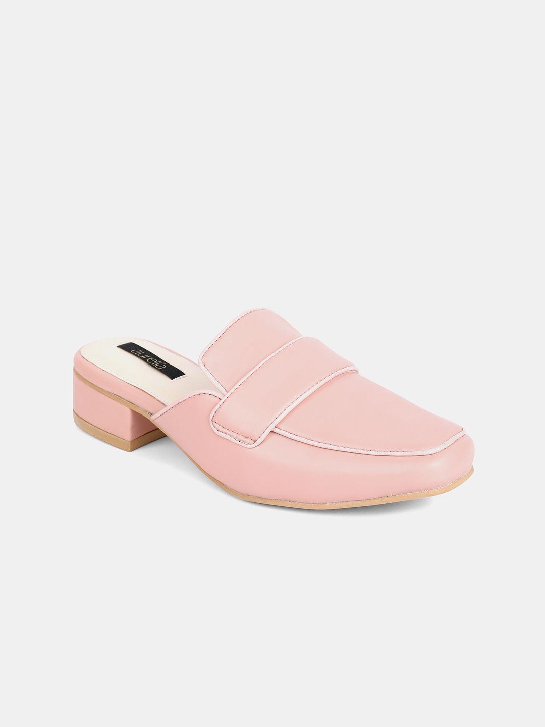 aurelia women pink pu block heels