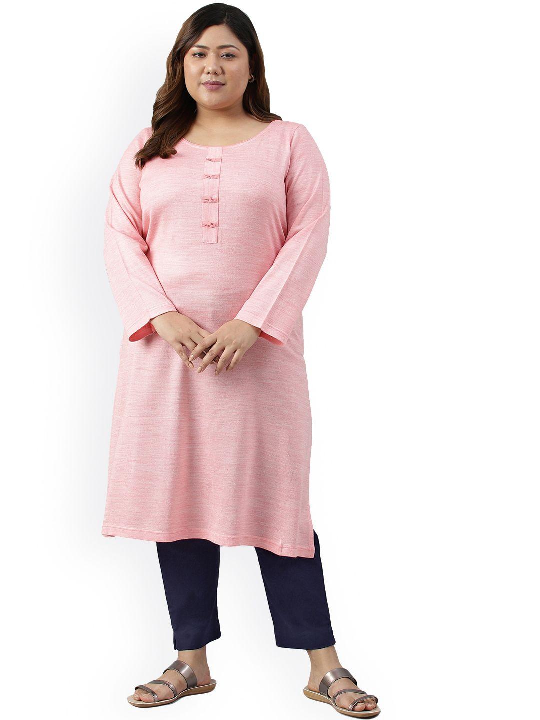 aurelia women plus size round neck acrylic kurta