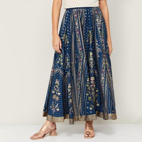 aurelia women printed a-line ethnic skirt