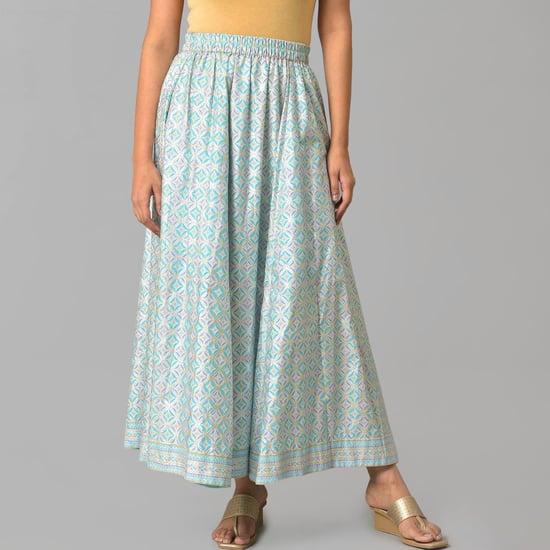 aurelia women printed elasticated ethnic a-line skirt