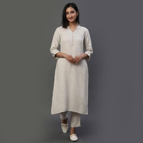 aurelia women solid straight kurta