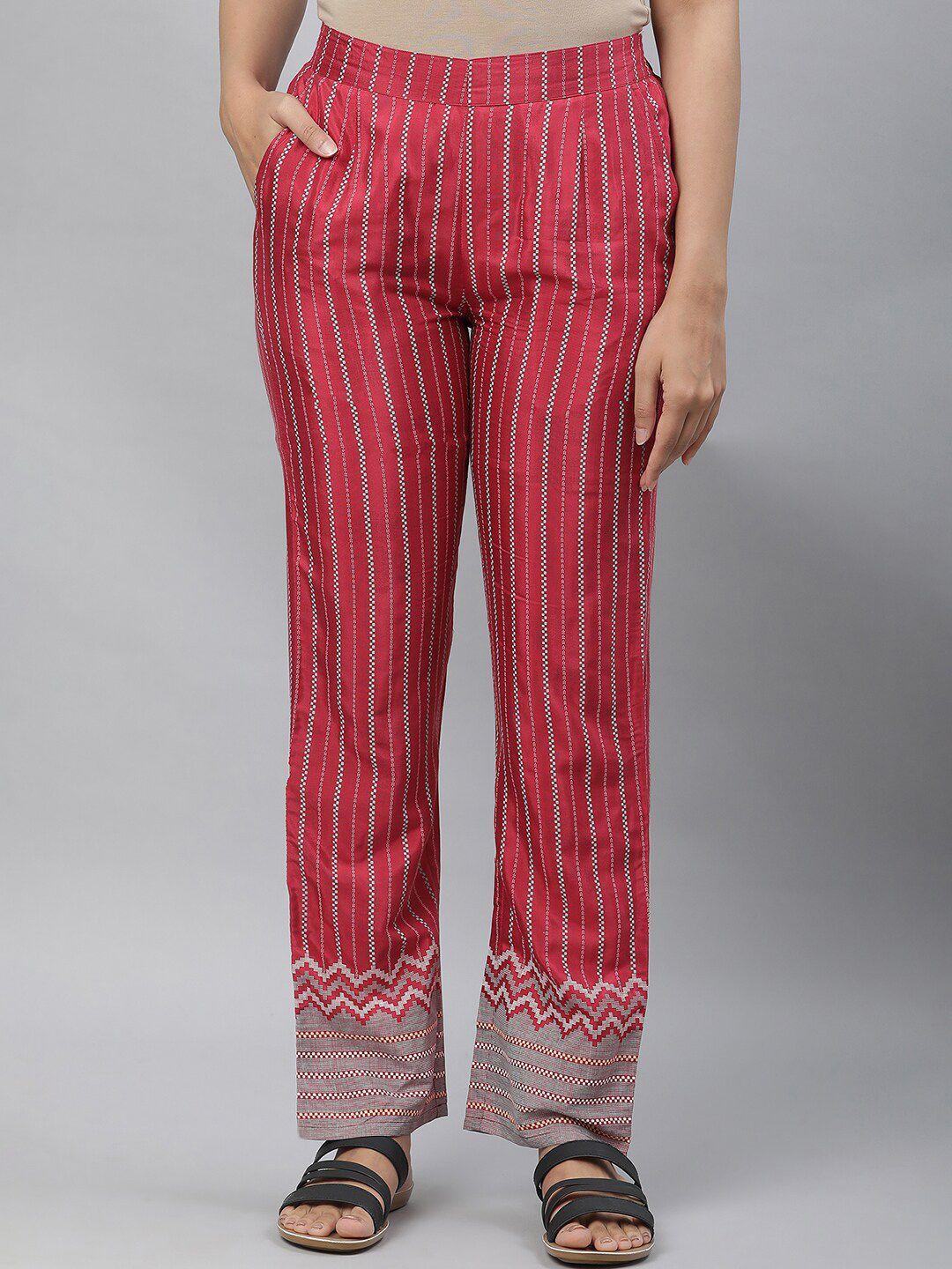 aurelia women striped smart straight trouser