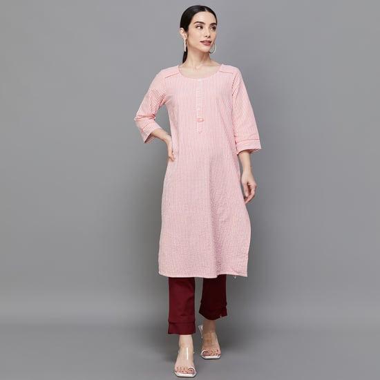 aurelia women striped straight kurta