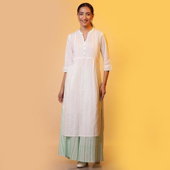 aurelia women striped straight kurta