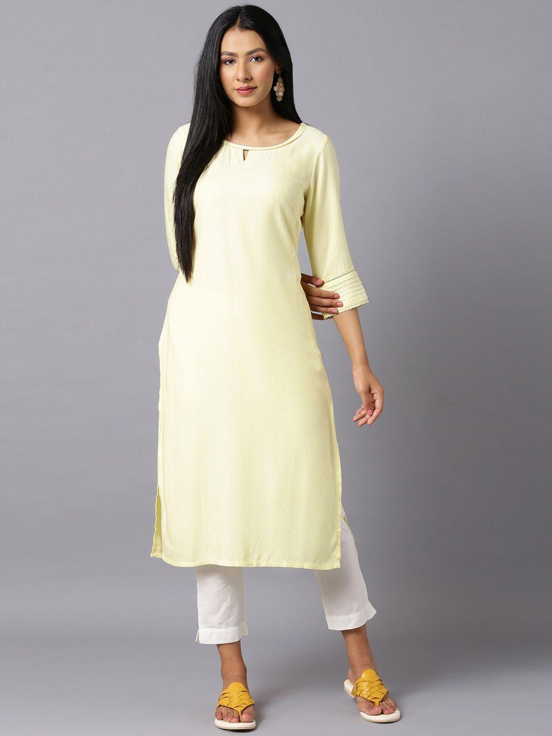 aurelia women yellow kurta