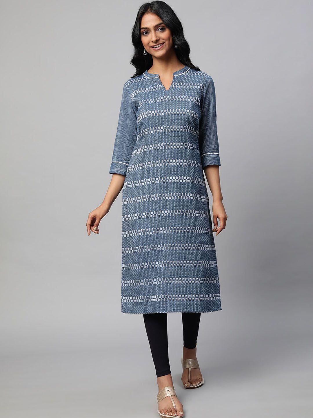 aurelia woven design pure cotton kurta & leggings