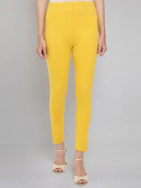 aurelia yellow regular fit leggings