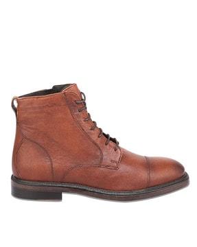 aurelio men leather brown ankle boots