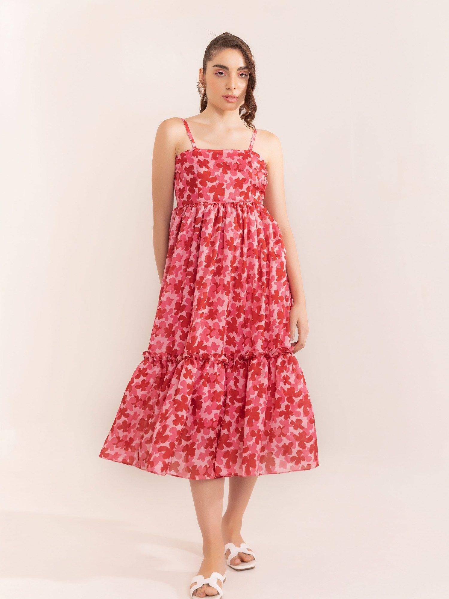 aurora pink floral maxi dress