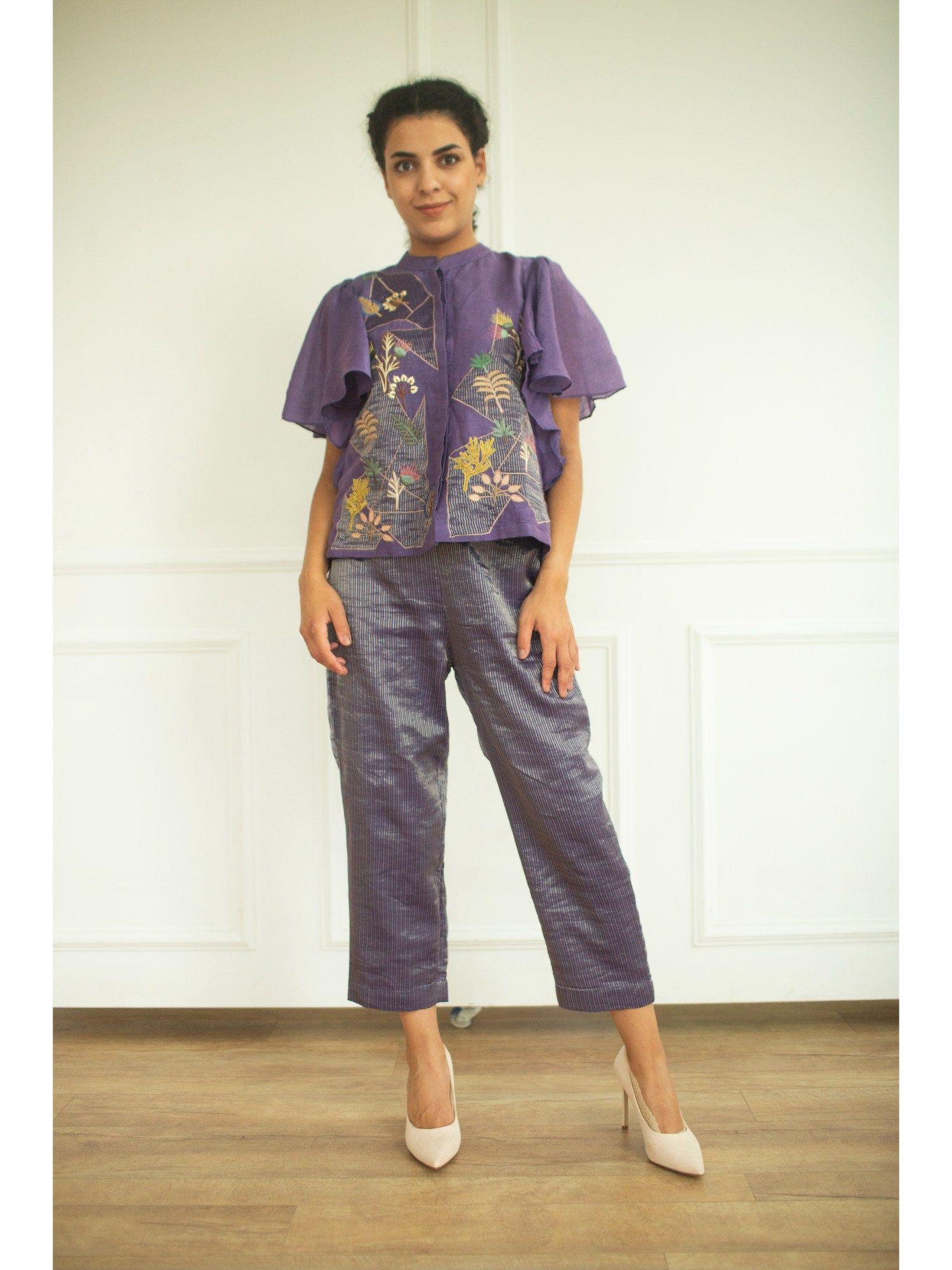 aurum plum top and pant co-ord (set of 2)