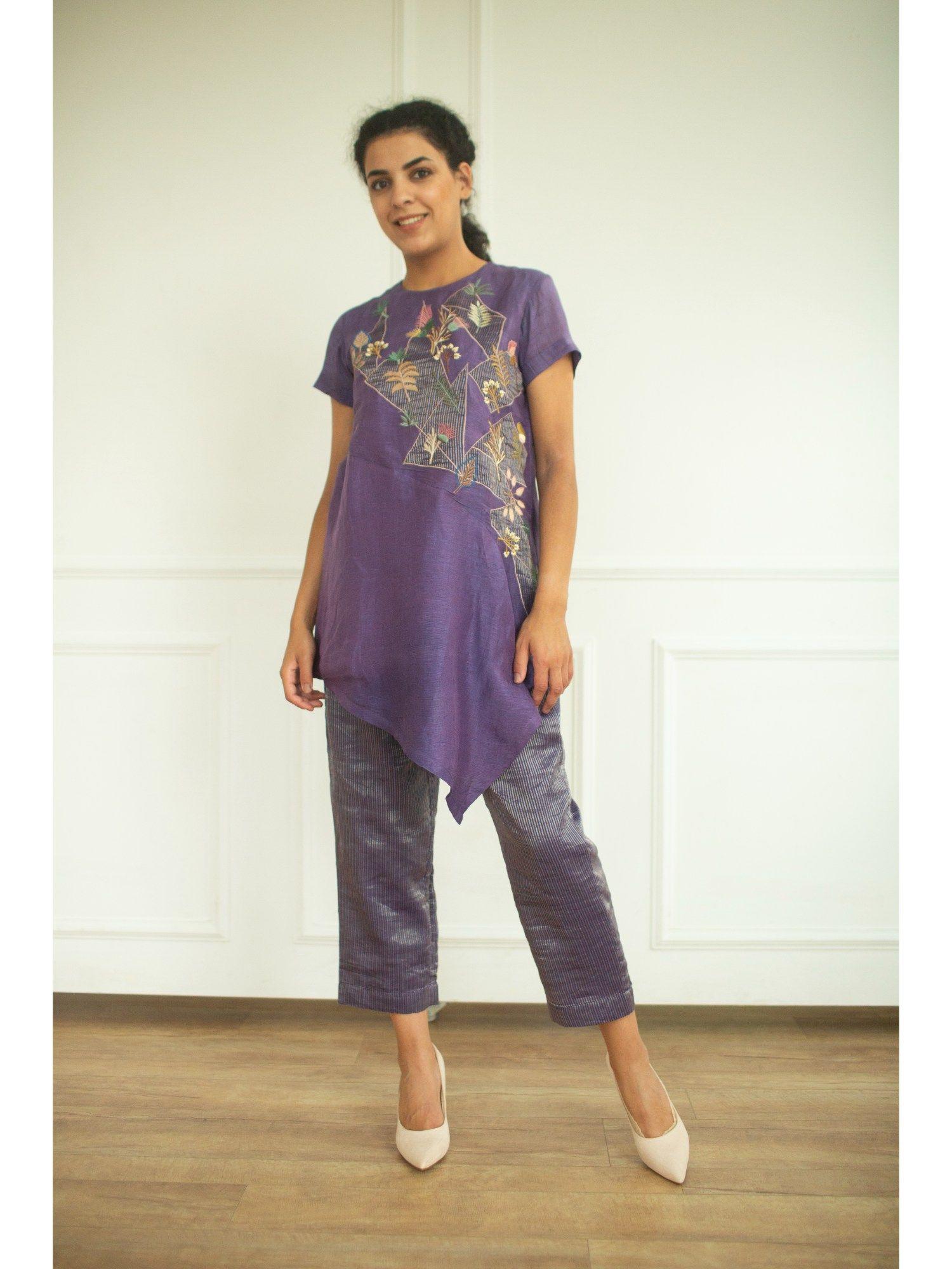 aurum plum tunic and pant co-ord (set of 2)
