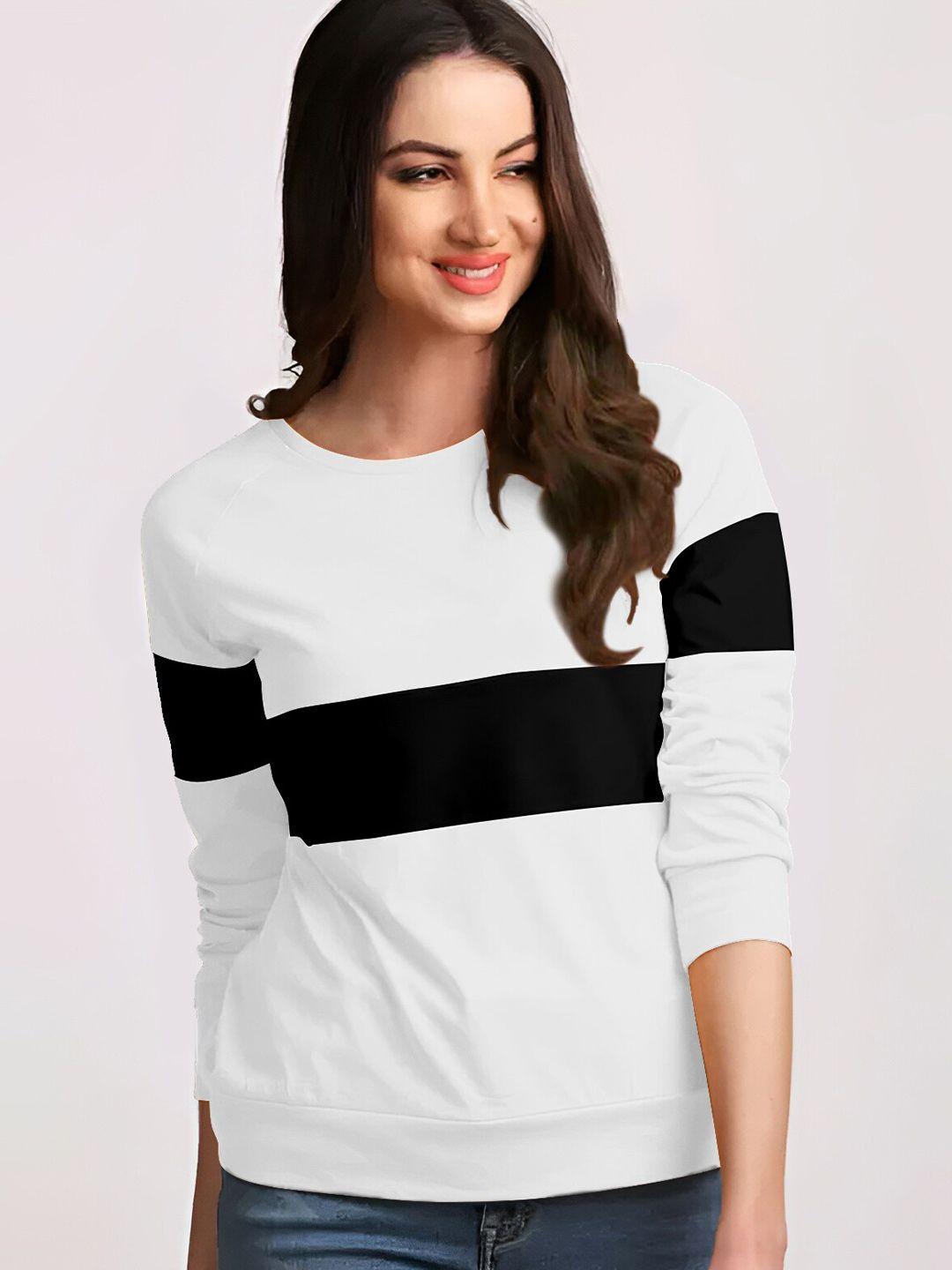 ausk colourblocked round neck long sleeves cotton t-shirt