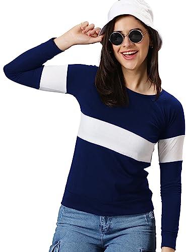 ausk full sleeves t-shirts for women color-navy blue (size-xx-large)