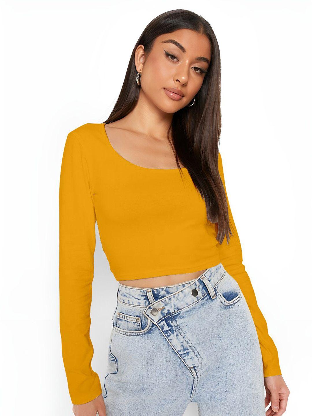 ausk mustard yellow cotton top