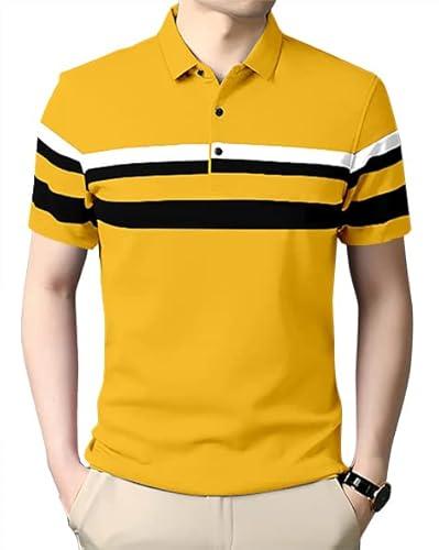 ausk polo regular fit tshirt for men color-yellow,size-x-large