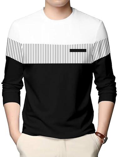 ausk regular fit mens round neck printed tshirt black