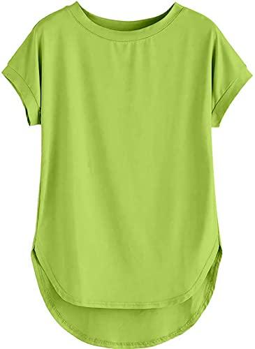 ausk women's regular top long lenght half sleeves color-parrot green (size-x-large)