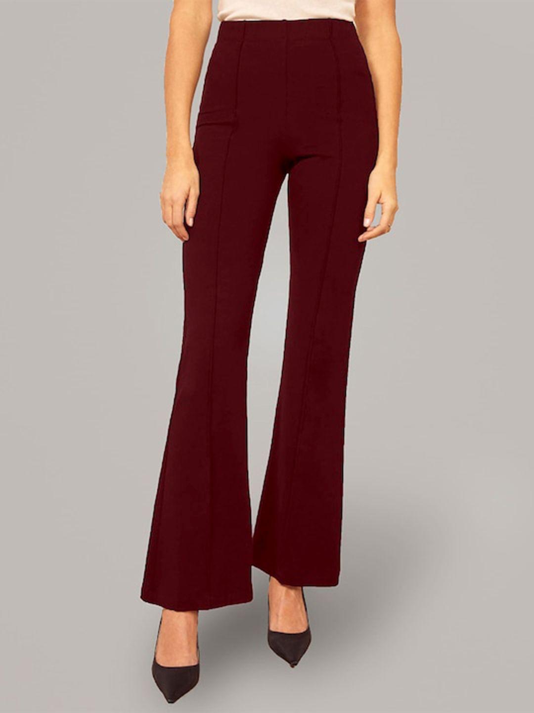 ausk women relaxed high-rise bootcut trousers