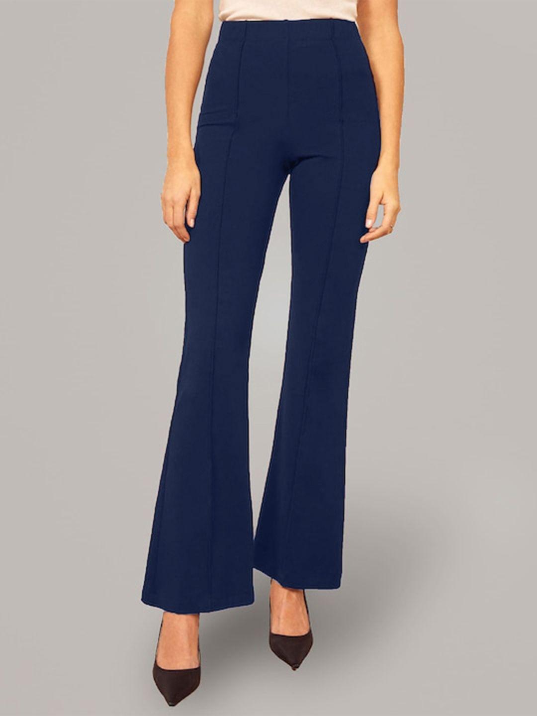 ausk women relaxed high-rise bootcut trousers