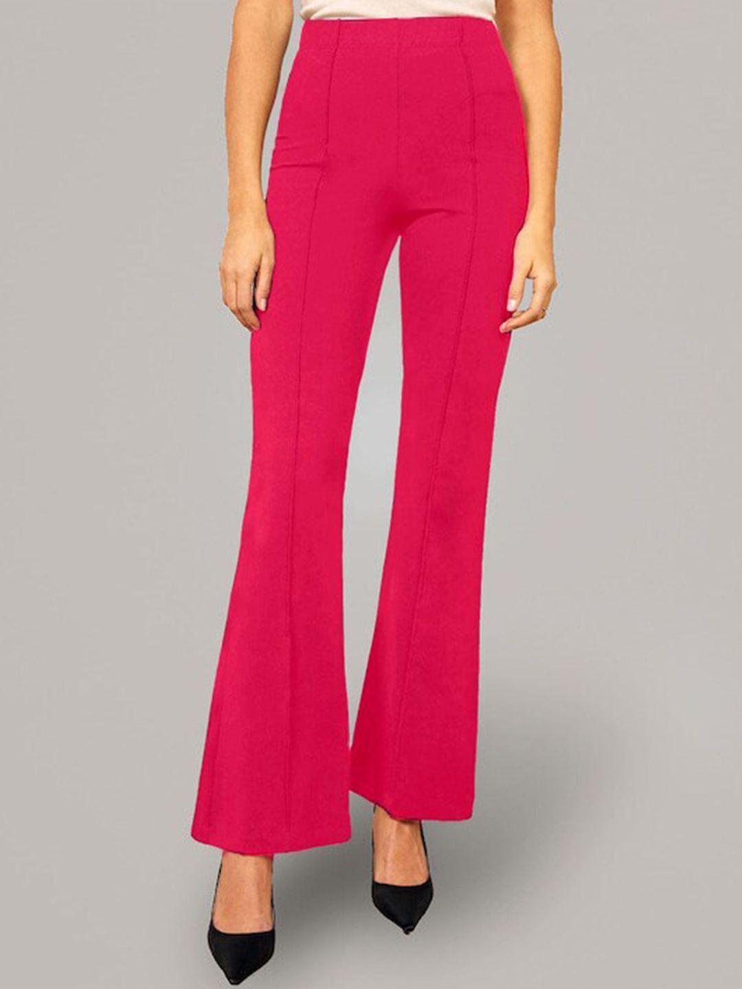 ausk women relaxed high-rise bootcut trousers