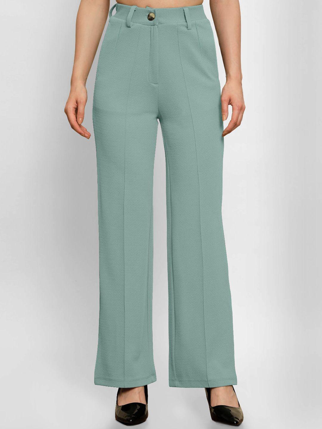 ausk women relaxed straight fit high-rise trousers