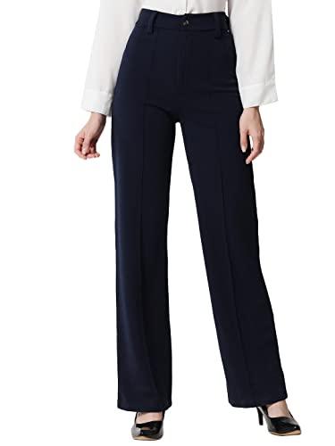 ausk womens trouser polyster blend color- navy blue (small)