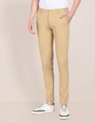 austin trim fit solid casual trousers
