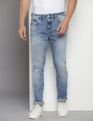 austin slim tapered fit whiskered jeans