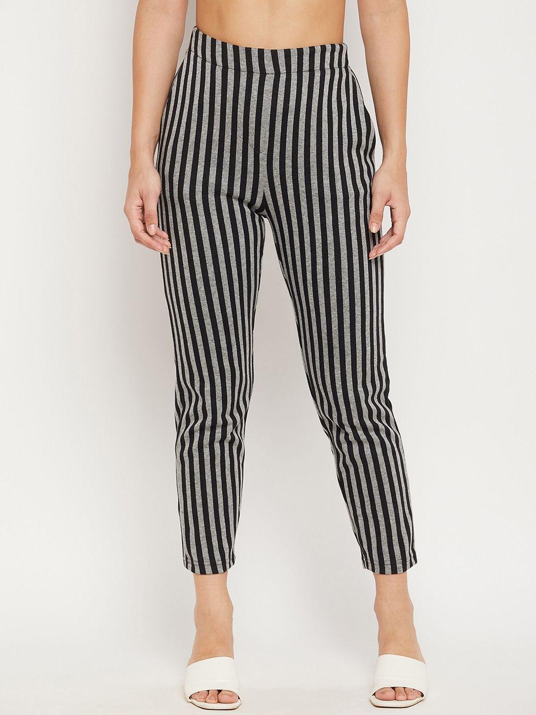 austin wood women black striped smart trousers