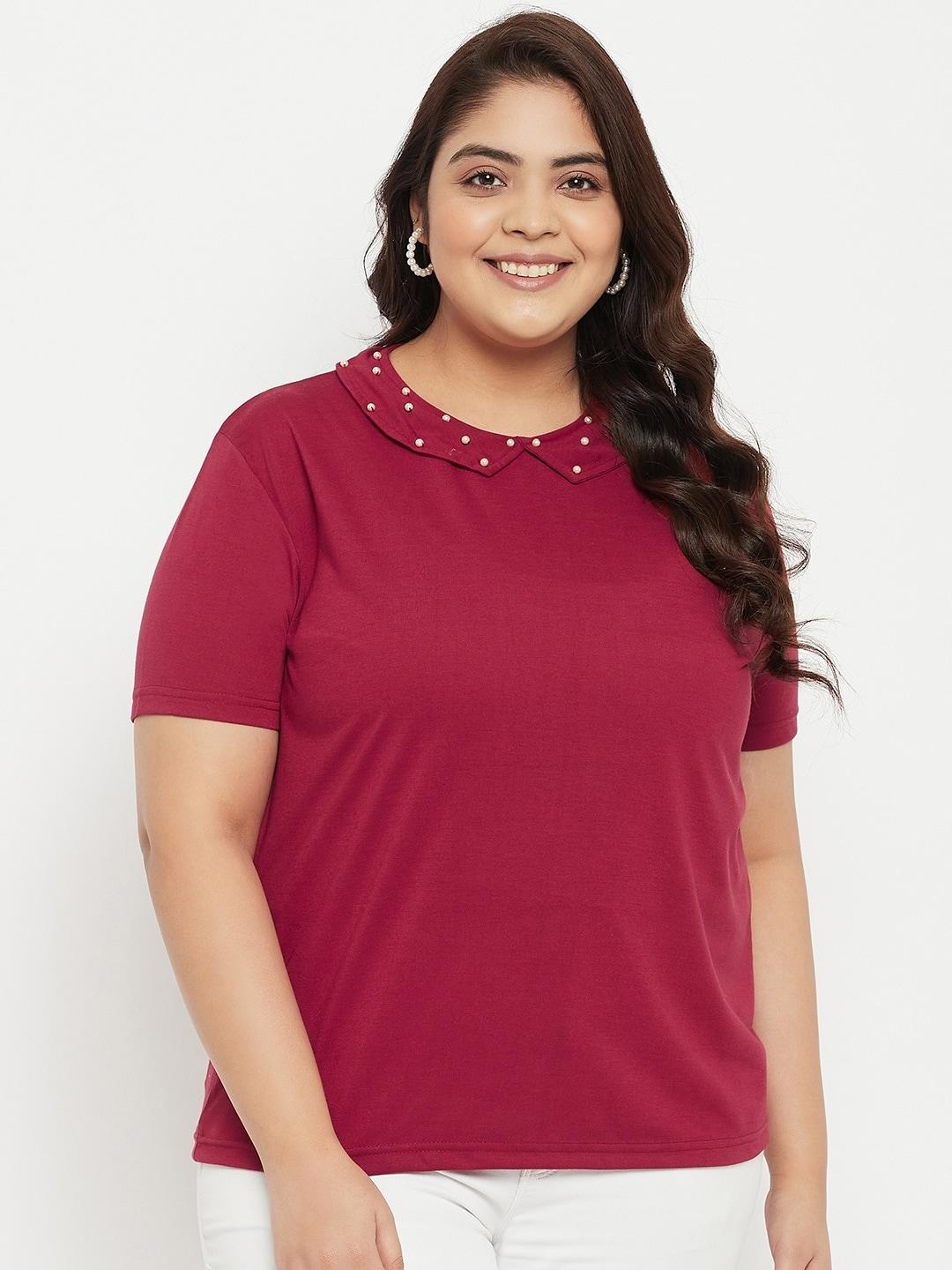austivo plus size embellished knitted cotton top