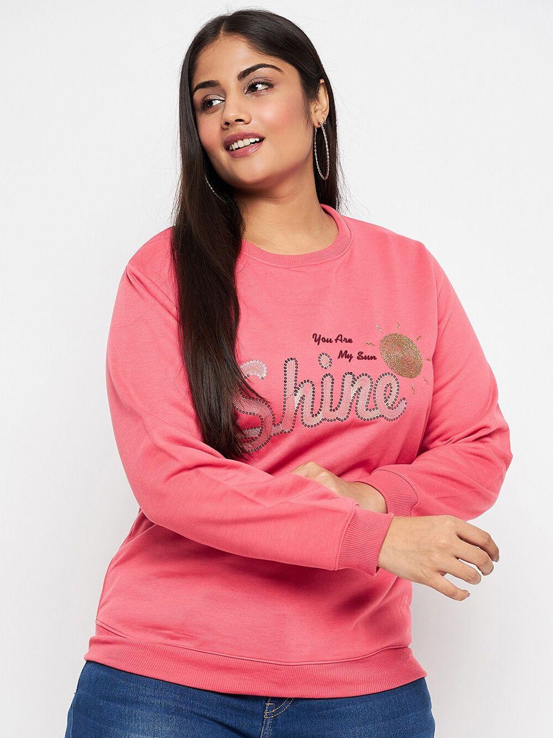 austivo women pink printed sweatshirt