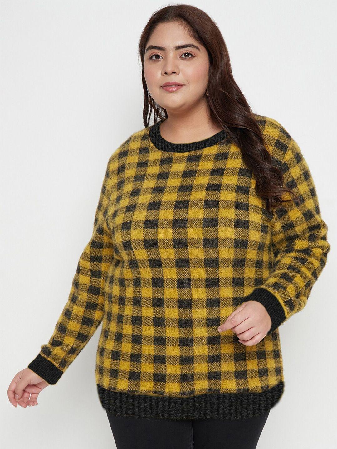 austivo checked ribbed acrylic pullover