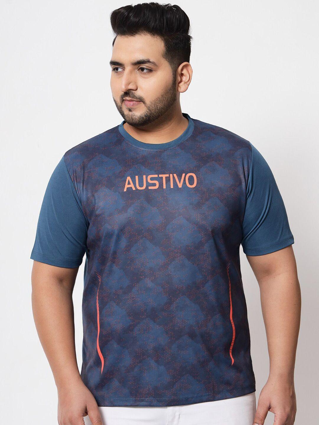 austivo men plus size printed round neck t-shirt
