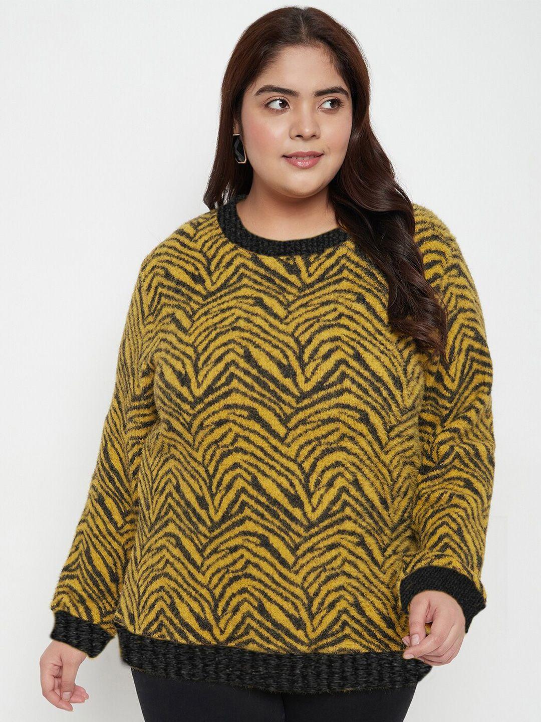 austivo plus size abstract printed acrylic pullover