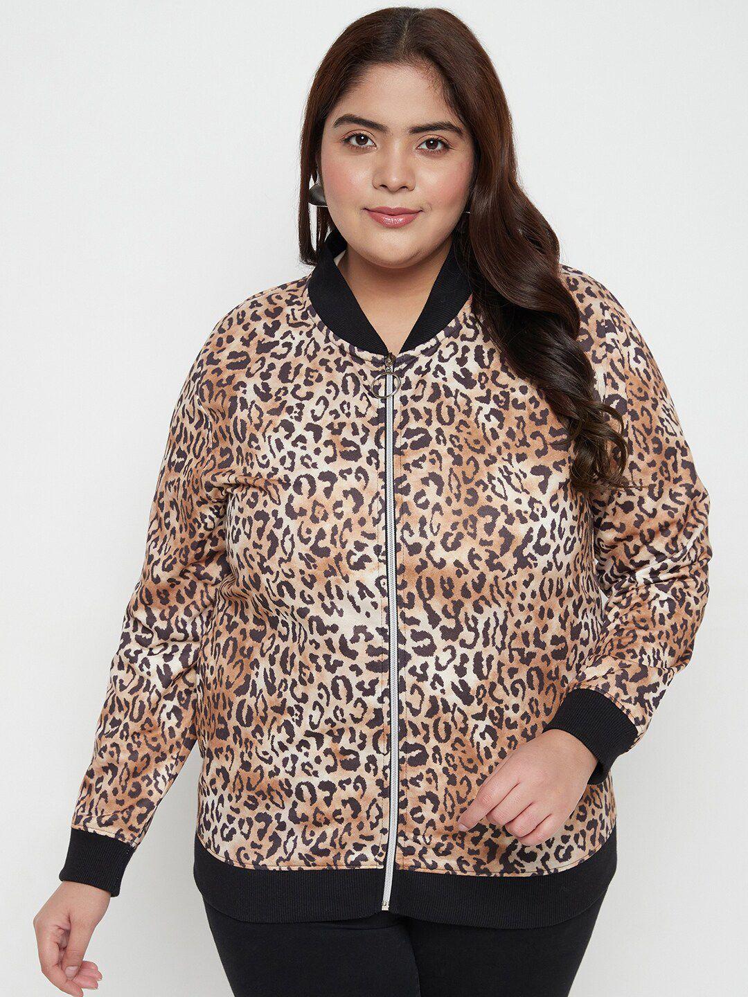 austivo plus size animal printed fleece sweatshirt