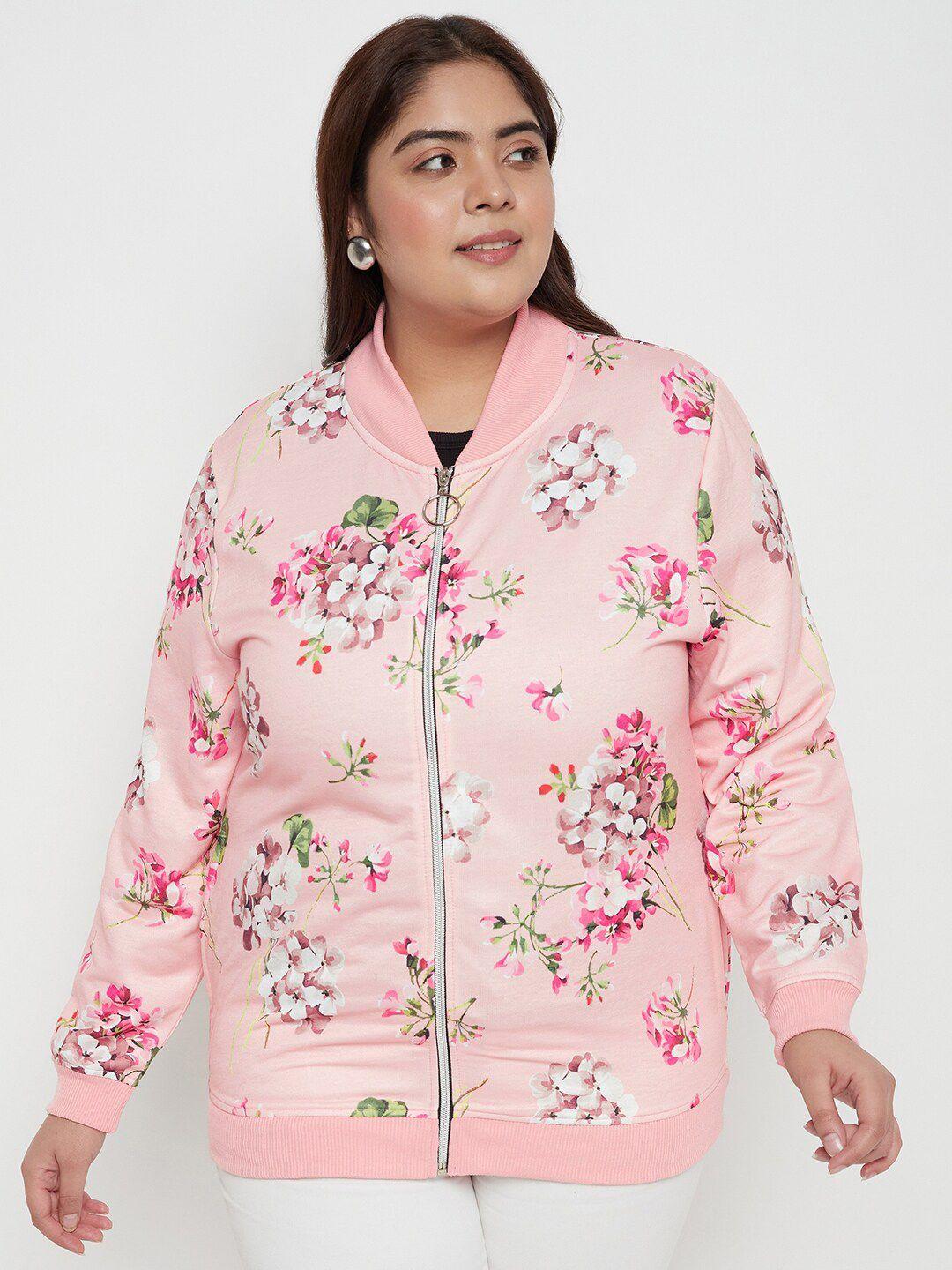 austivo plus size floral printed fleece sweatshirt