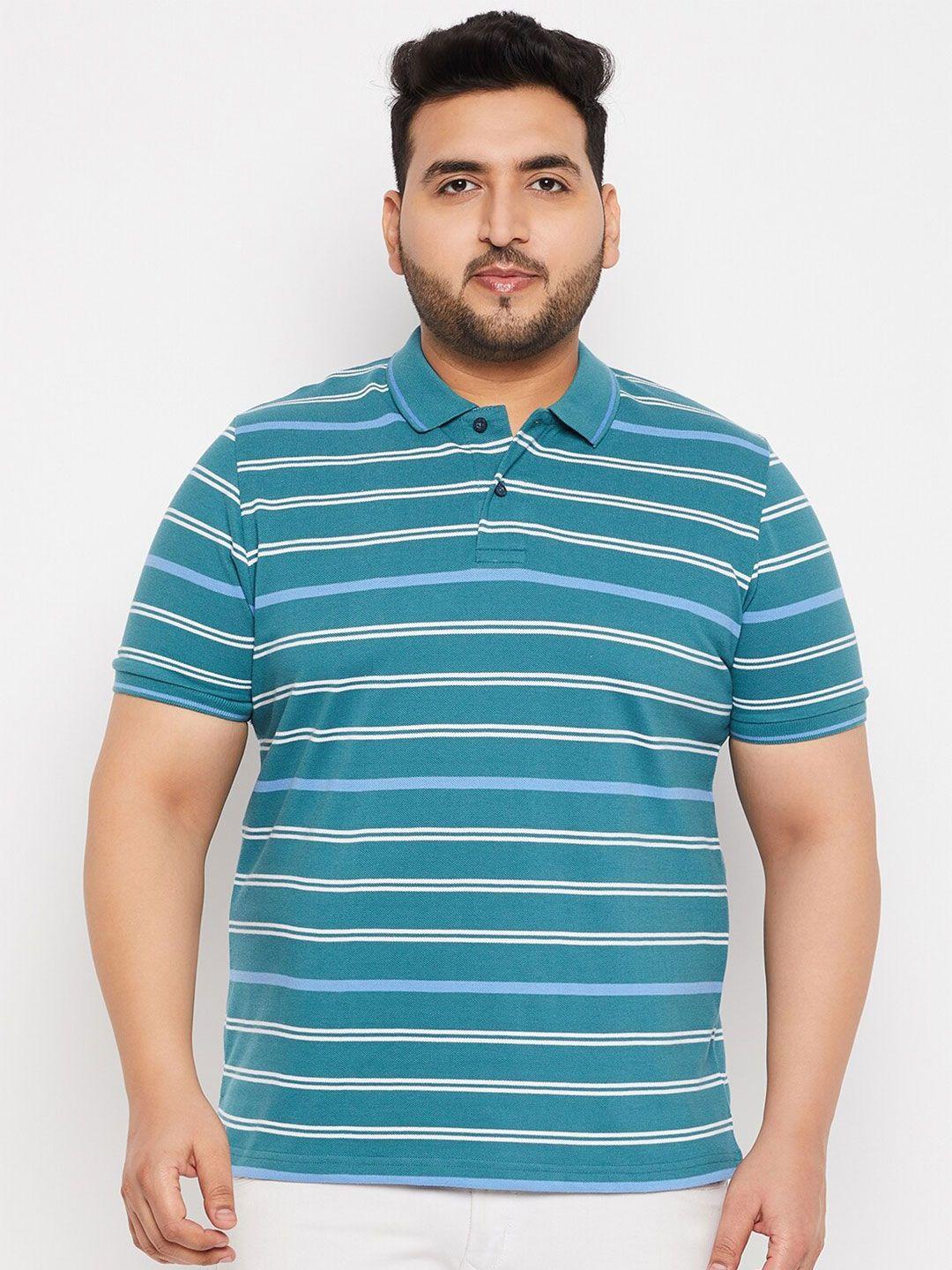 austivo plus size striped polo collar regular fit t-shirt