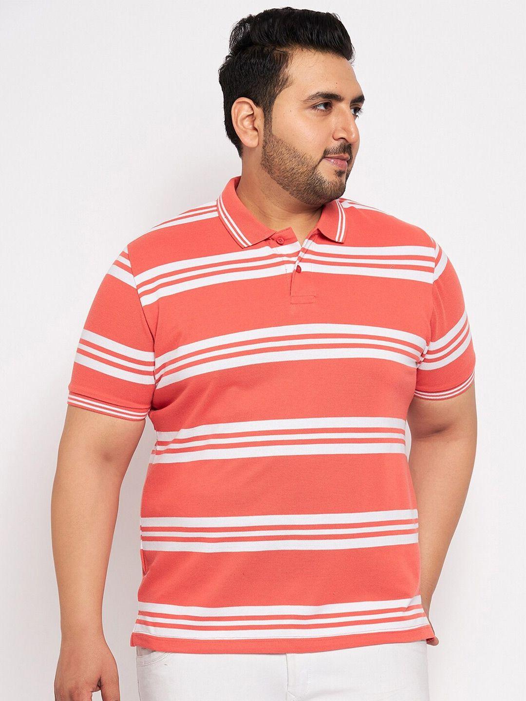 austivo plus size striped polo collar short sleeves t-shirt