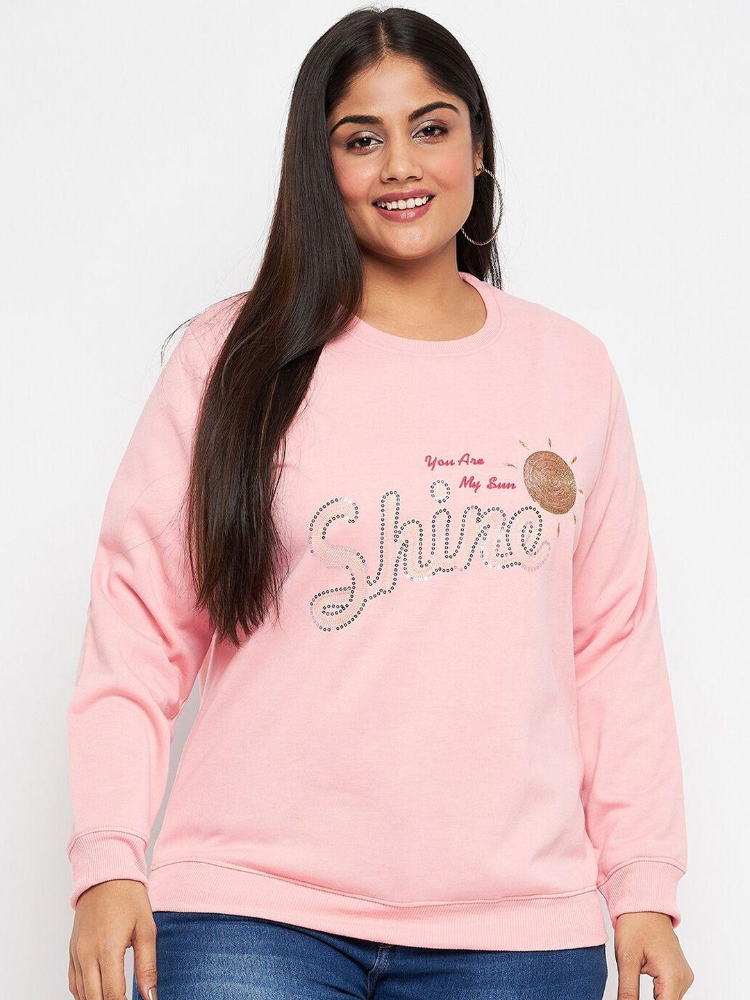 austivo women pink printed sweatshirt